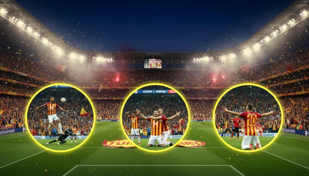 Galatasaray, Fenerbahçe’yi 3-0 Yenerek Şampiyonluk Yolunda Büyü Bir Adım Attı